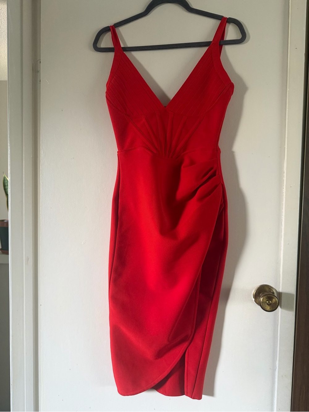 Sexy Red V-Neck Bandage Bodycon Dress